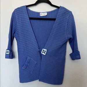 Vintage Putori Cotton Blend Knit Sweater Periwinkle Size Small
